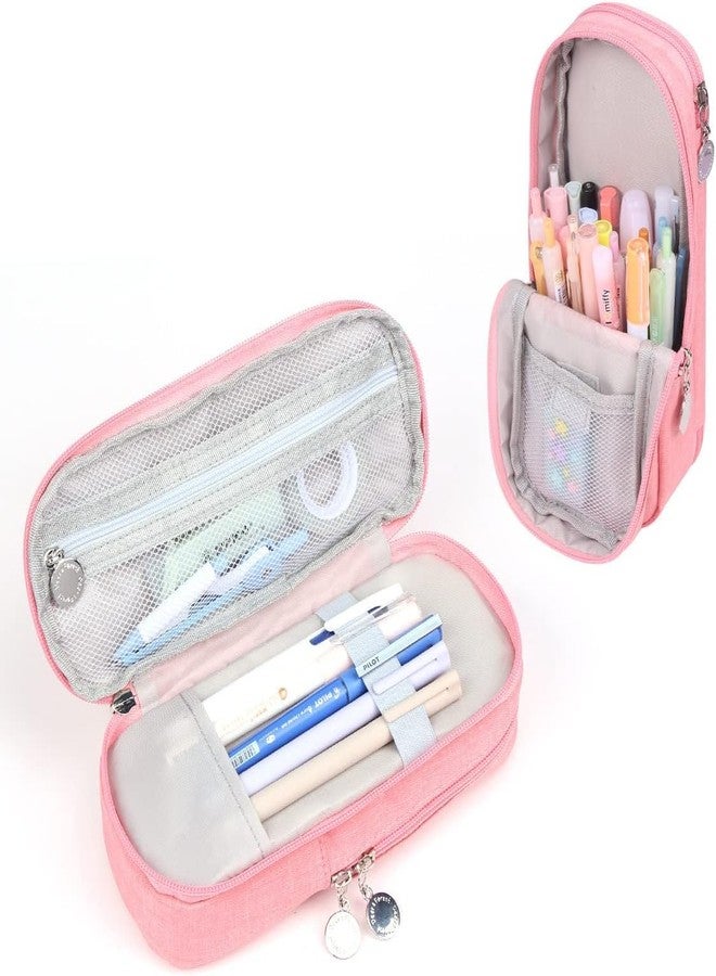 ستوريو حقيبة أقلام ستوريو للأطفال في المدرسة، للبنات والأولاد، بتصميم أنيق | علبة أدوات مكتبية لطيفة مع بوصلة | سعة كبيرة، تصميم قائم لطيف - اللون حسب التوافر - Image 1